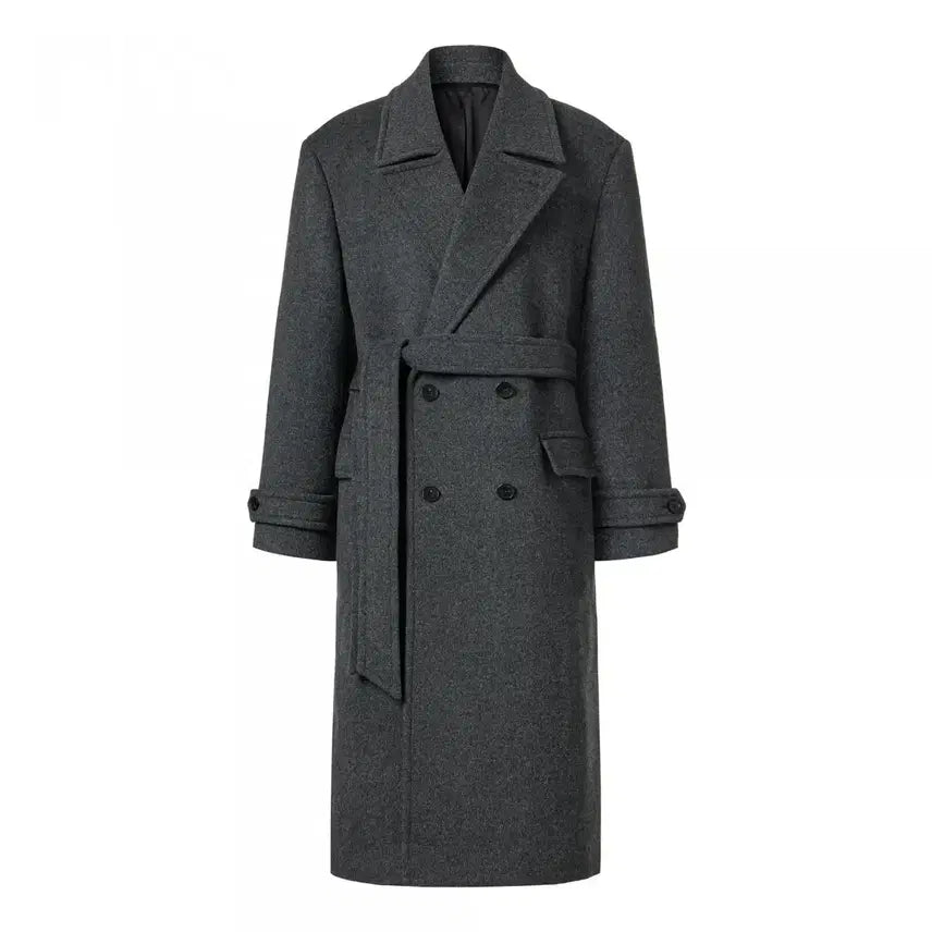 [BUNJANG] Savage Cashmere Double Belted Coat L / 세비지 캐시미어 더블 벨티드 코트 L 새상품