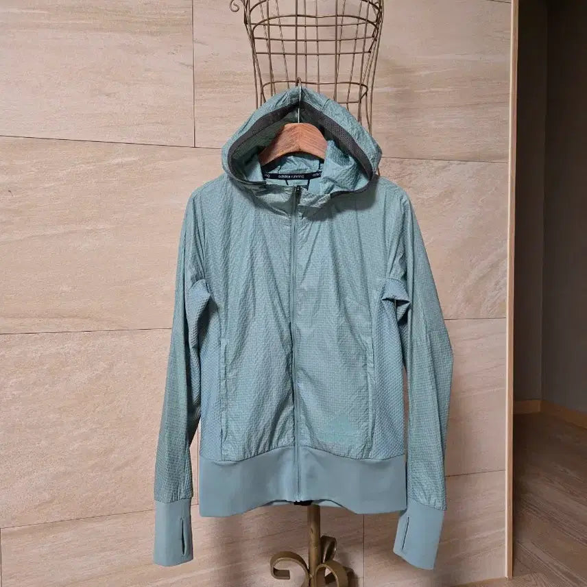 [BUNJANG] Adidas Running Windbreaker Jacket (Mint, 85) / [85] 아디다스 런닝 후드 바람막이 자켓 런닝복