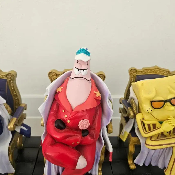 [BUNJANG] SpongeBob One Piece Sengoku Figure / 스폰지밥 원피스 삼대장 + 센고쿠 피규어