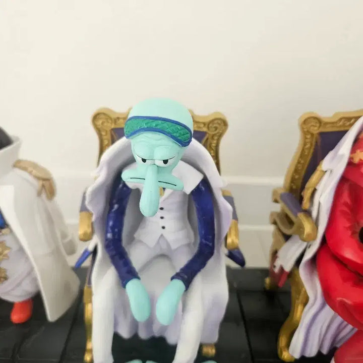 [BUNJANG] SpongeBob One Piece Sengoku Figure / 스폰지밥 원피스 삼대장 + 센고쿠 피규어