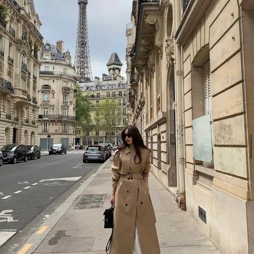 [BUNJANG] Bron Long Trench Coat Beige / 브론 롱 기장 트렌치 코트 베이지