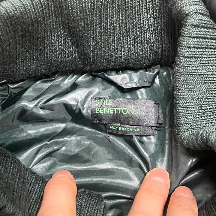 [BUNJANG] BENETTON Dark Green Puffer Jacket (Size 46) / (택있는 새상품)베네통 다크그린 푸퍼자켓 사이즈46
