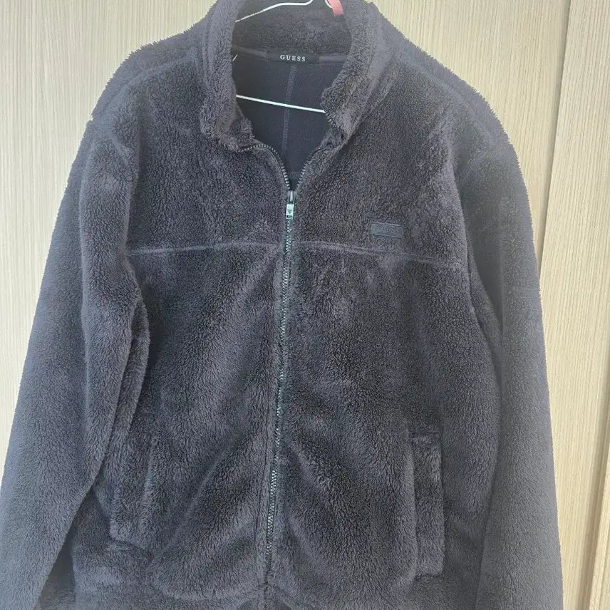 [BUNJANG] Guess Fleece Zip-Up Jacket Black / 게스 남성 플리스 집업 자켓 블랙
