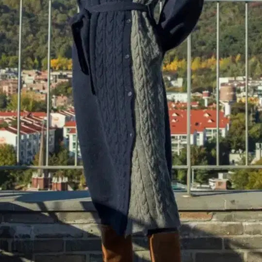 [BUNJANG] General Idea Unbalanced Mix Knit Dress / 제너럴아이디어 언발란스 믹스 니트 원피스