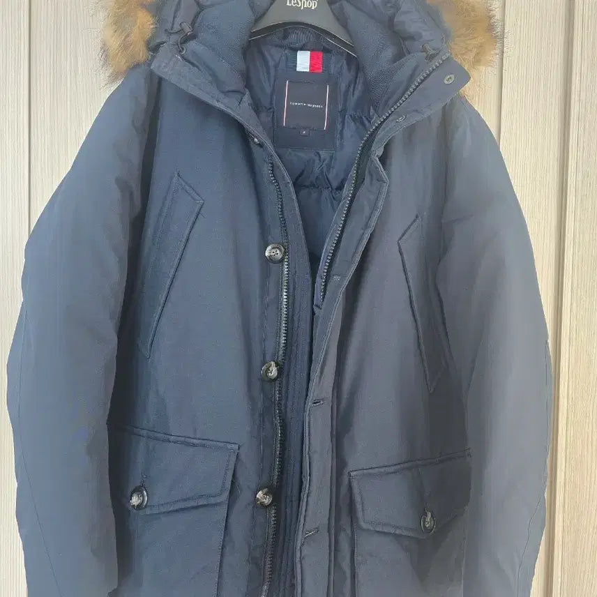 [BUNJANG] Tommy Hilfiger Navy Hooded Padded Jumper / 타미힐피거 네이비 후드 패딩 점퍼