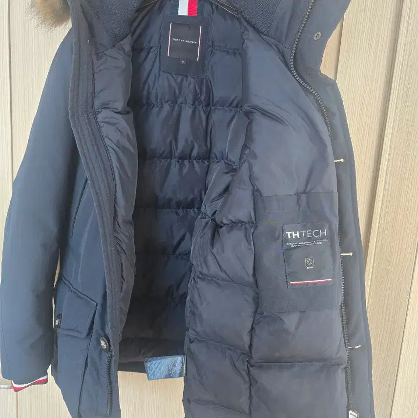 [BUNJANG] Tommy Hilfiger Navy Hooded Padded Jumper / 타미힐피거 네이비 후드 패딩 점퍼