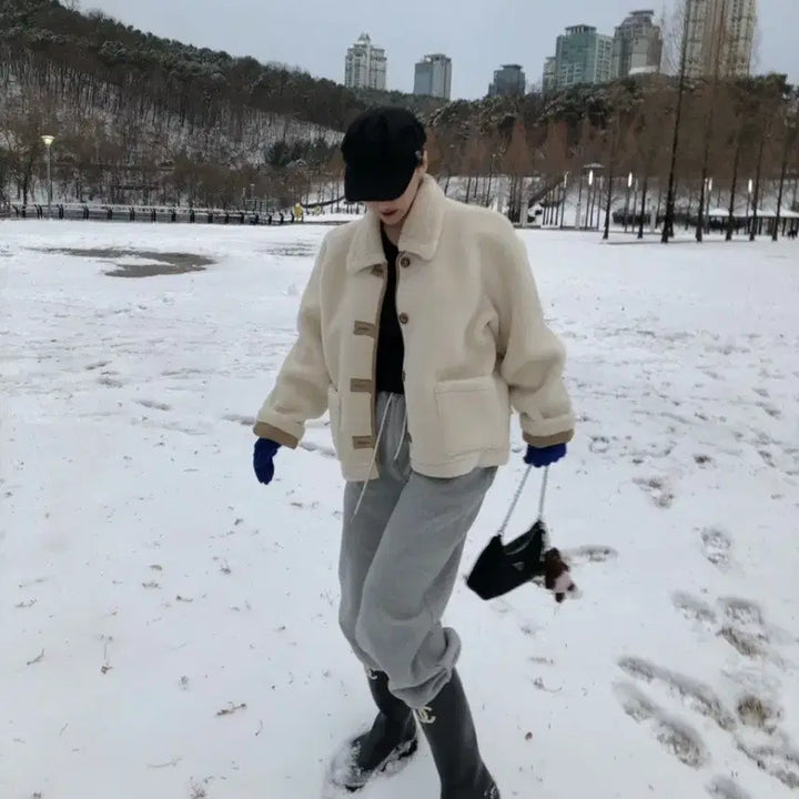 [BUNJANG] SAIT.B Reversible Mustang Ivory / SAIT.B 솔트비 리버시블 무스탕 아이보리