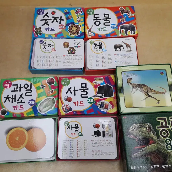 [BUNJANG] Various Theme Card Set / 숫자/동물/과일채소/사물/공룡 카드 세트