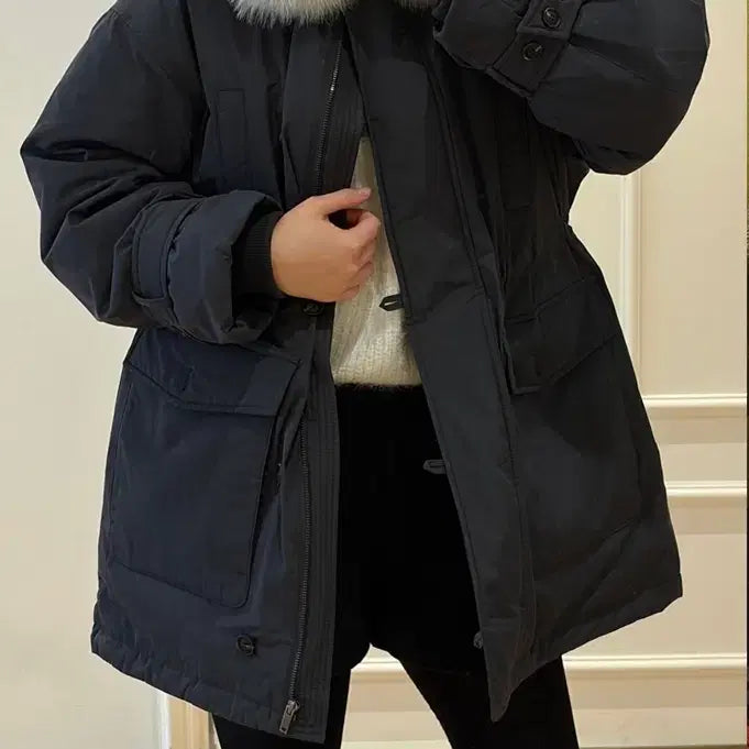 [BUNJANG] CC Collect Fox Fur Parka Down Jacket / (새상품) 씨씨콜렉트 폭스퍼 야상 다운