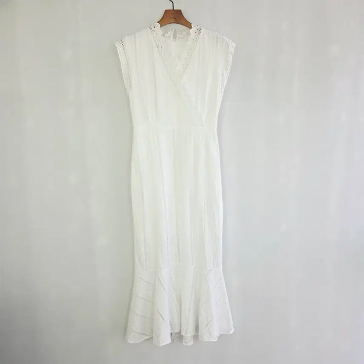 [BUNJANG] THE CHEMI White Lace Mermaid Long Dress / [THE CHEMI] 더케미 화이트 레이스 머메이드 롱원피스 여성 F