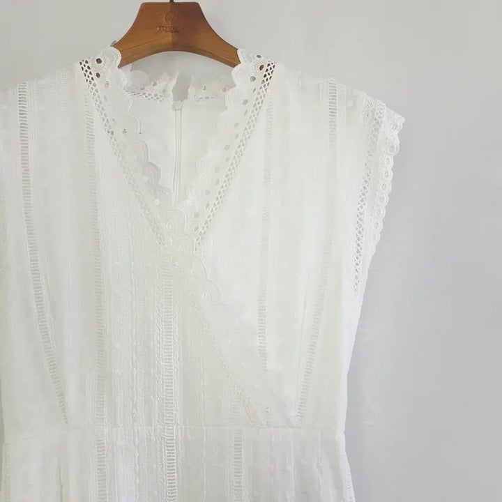 [BUNJANG] THE CHEMI White Lace Mermaid Long Dress / [THE CHEMI] 더케미 화이트 레이스 머메이드 롱원피스 여성 F