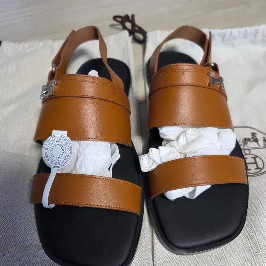 [BUNJANG] Hermes Brown Leather Sandals / 에르메스 브라운 레더 샌들 새상품