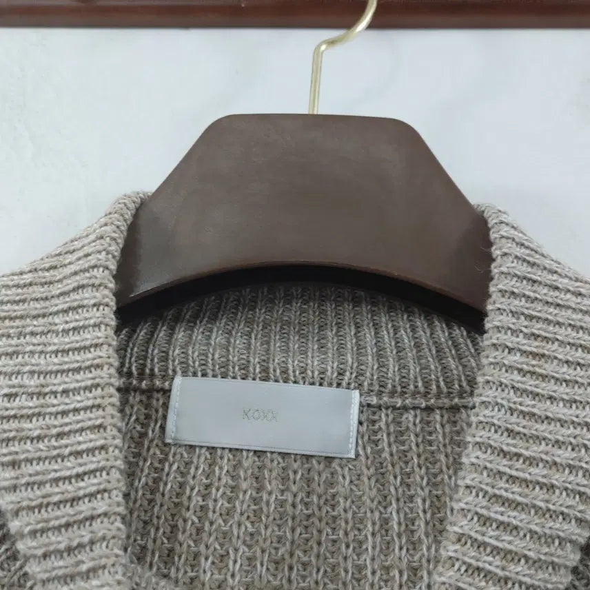 [BUNJANG] KOXX Men's Brown Half-Zip Lightweight Knit Sweater / 추XL KOXX 남성 브라운 반집업 가벼운 니트 스웨터