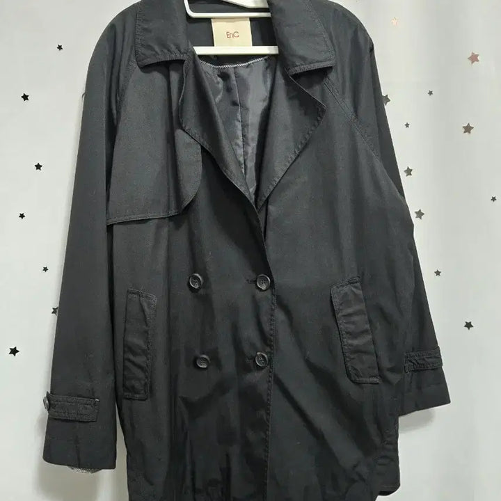 [BUNJANG] ENC Black Trench Coat (Size 88) / ENC 블랙 트렌치코트 88