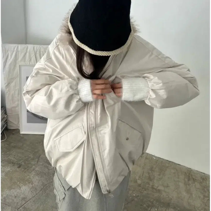 [BUNJANG] Quilted Padded Jacket / 누빔 퍼 하이넥 퀄팅 야상 패딩 점퍼