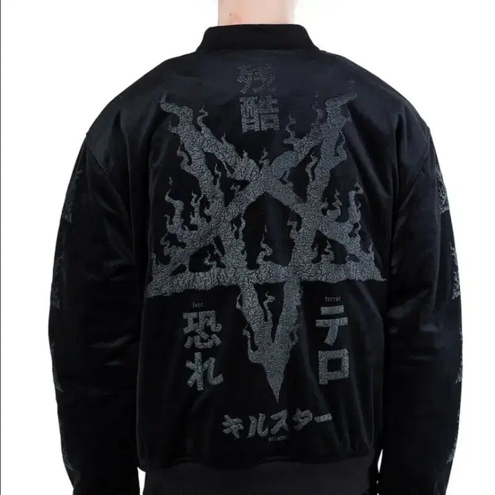 [BUNJANG] Killstar Velvet Varsity Jacket / 킬스타 벨벳 바시티자켓 고스룩