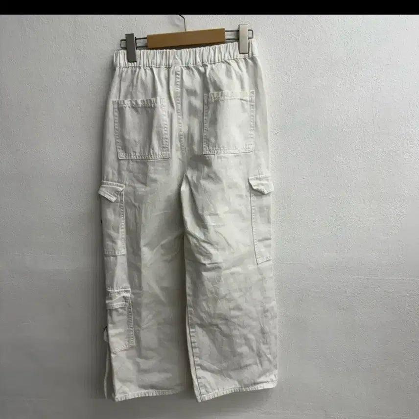 [BUNJANG] CIDER White Cargo Wide Pants (S) / CIDER 화이트 카고 와이드 팬츠 (S)