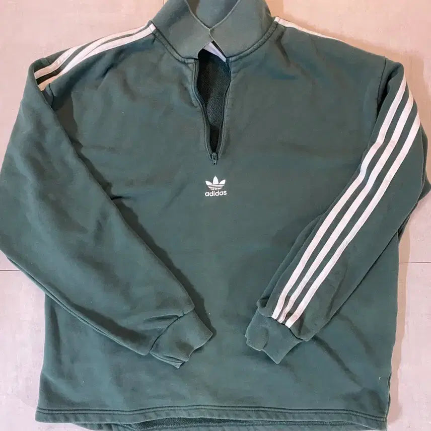 [BUNJANG] Adidas Half Zip-up / 아디다스 삼선 하프집업 초록색