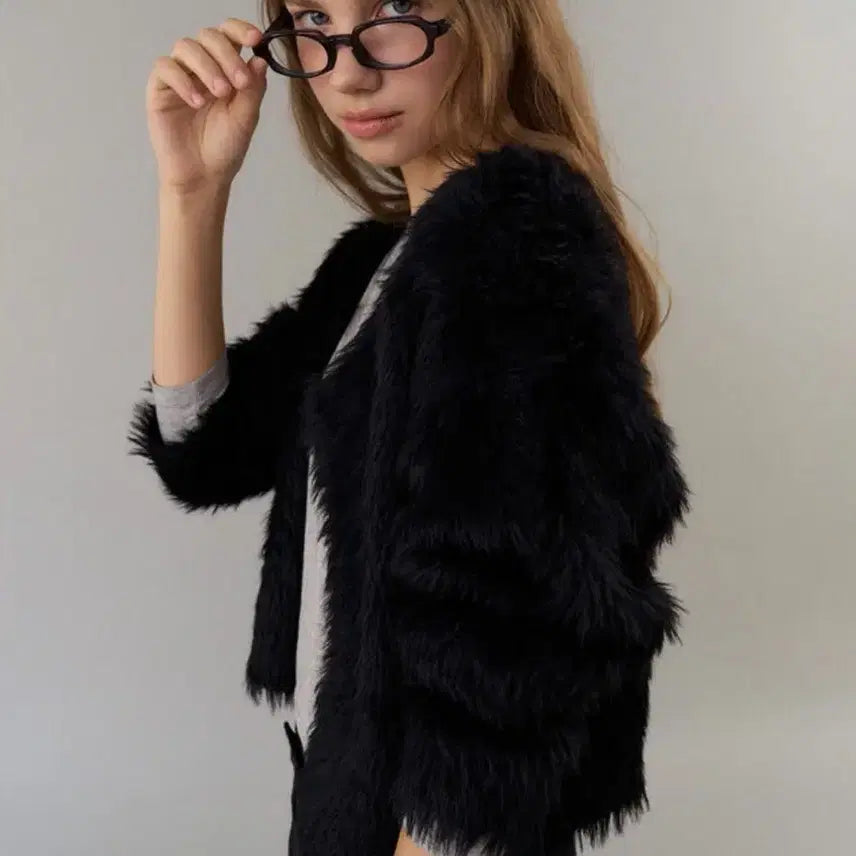 [BUNJANG] Hederment Teddy Cardigan Black / 헤더먼트 테디가디건 블랙