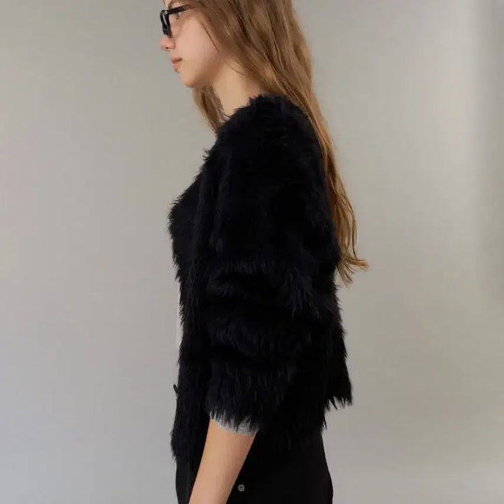 [BUNJANG] Hederment Teddy Cardigan Black / 헤더먼트 테디가디건 블랙