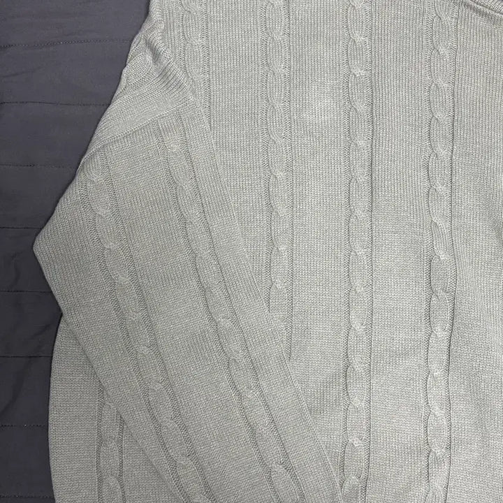 [BUNJANG] AZABYO Cable Knit Sweater / AZABYO 꽈배기 카라 니트 연회색 판매합니다.