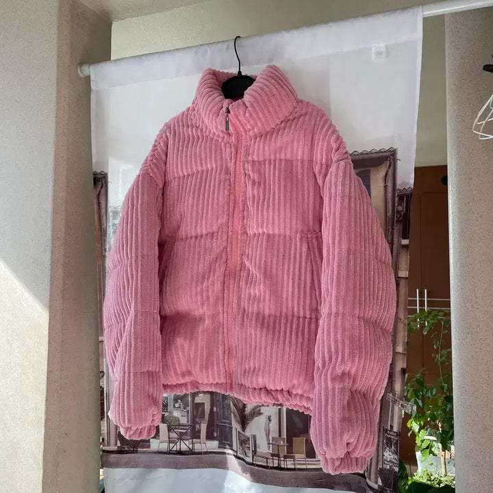 [BUNJANG] Miss Yu Pink Corduroy Short Padded Jacket / Miss yu 핑크 코듀로이 패딩 - L사이즈 판매
