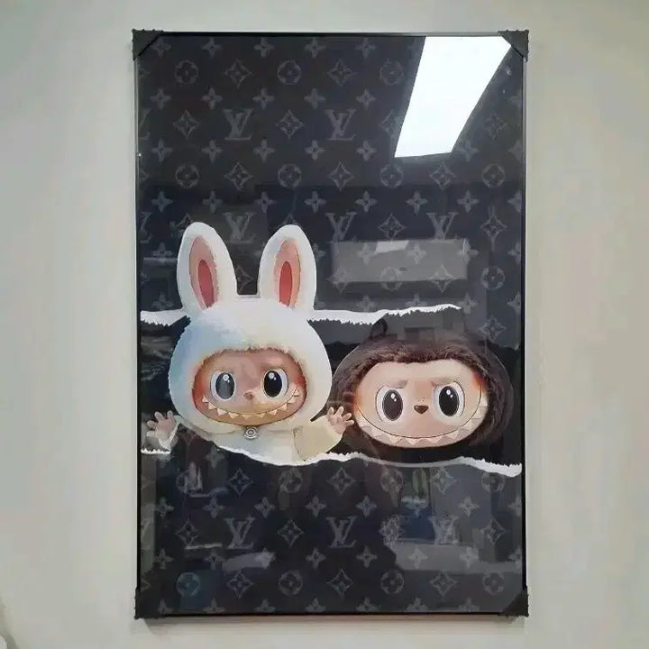 [BUNJANG] La Booboo Pop Art Painting Frame / 라부부 인형 피규어 팝아트 그림 액자 인테리어소품 그림액자 꽃