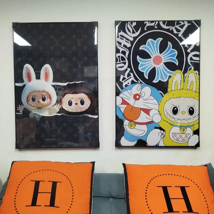 [BUNJANG] La Booboo Pop Art Painting Frame / 라부부 인형 피규어 팝아트 그림 액자 인테리어소품 그림액자 꽃