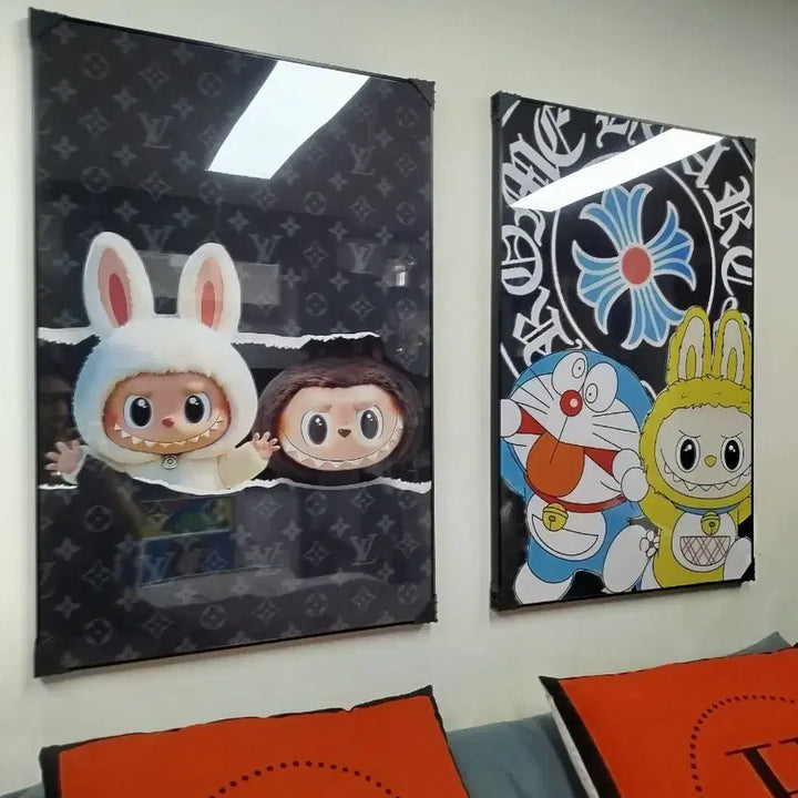 [BUNJANG] La Booboo Pop Art Painting Frame / 라부부 인형 피규어 팝아트 그림 액자 인테리어소품 그림액자 꽃