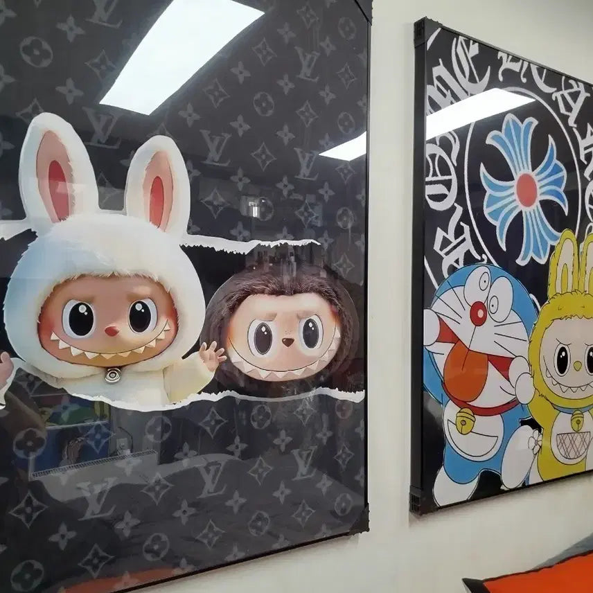 [BUNJANG] La Booboo Pop Art Painting Frame / 라부부 인형 피규어 팝아트 그림 액자 인테리어소품 그림액자 꽃