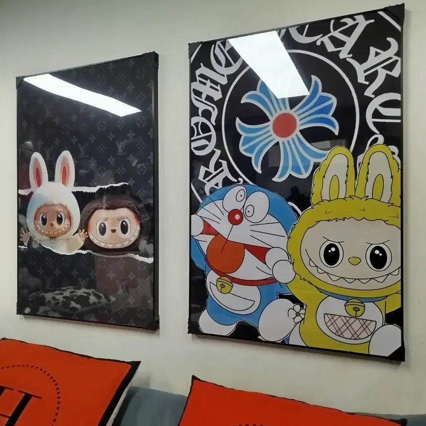 [BUNJANG] La Booboo Pop Art Painting Frame / 라부부 인형 피규어 팝아트 그림 액자 인테리어소품 그림액자 꽃