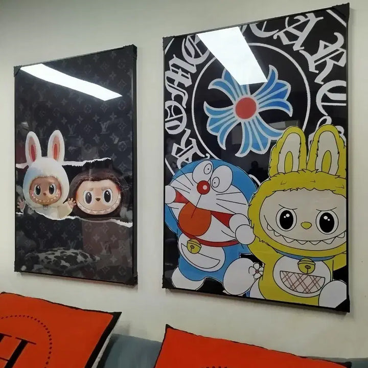 [BUNJANG] La Booboo Pop Art Painting Frame / 라부부 인형 피규어 팝아트 그림 액자 인테리어소품 그림액자 꽃