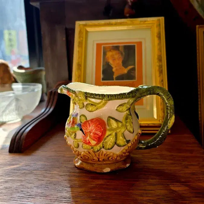 [BUNJANG] Vintage Floral Kingfisher Shell Hummingbird Pattern Pitcher Jug / 오리지널 빈티지 플라워 물총새 조개 벌새 패턴 피처 저그