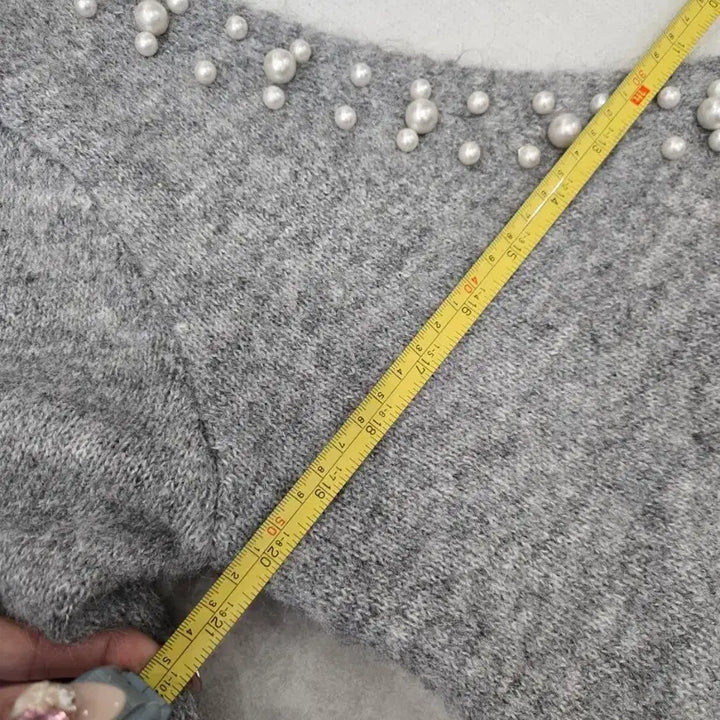 [BUNJANG] V-Pearl Knit Cardigan / [미착용/새제품] 브이 진주 니트