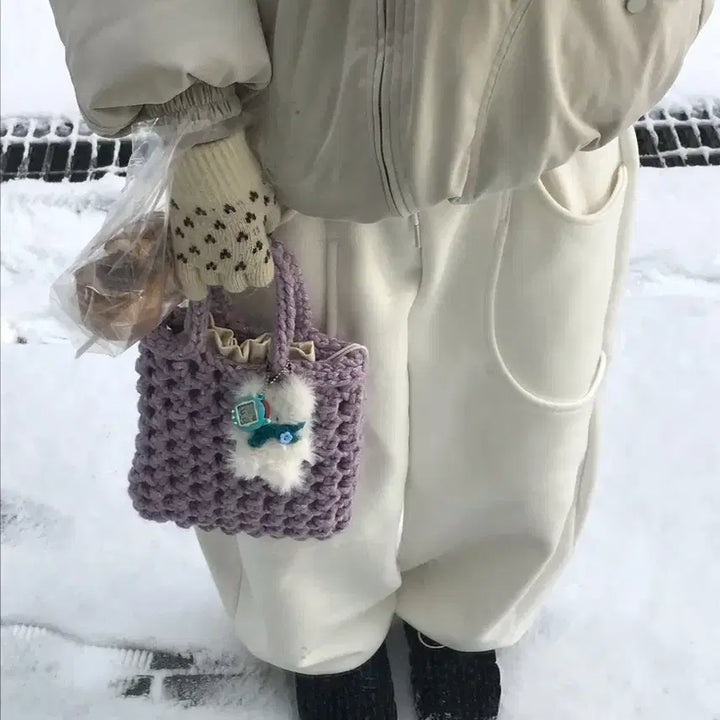 [BUNJANG] Handmade Grape Handbag / [handmade] 뜨개 손가방_ grape