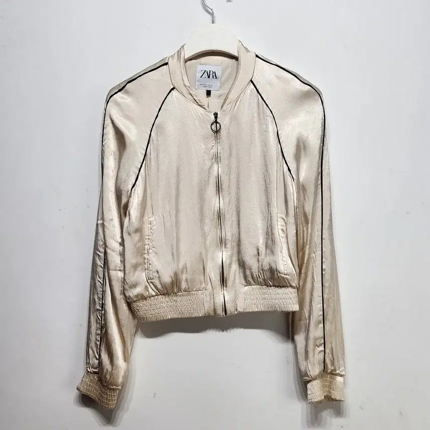[BUNJANG] ZARA Satin Crop Bomber Jacket / 자라 ZARA 새틴 크롭 봄버 재킷 S