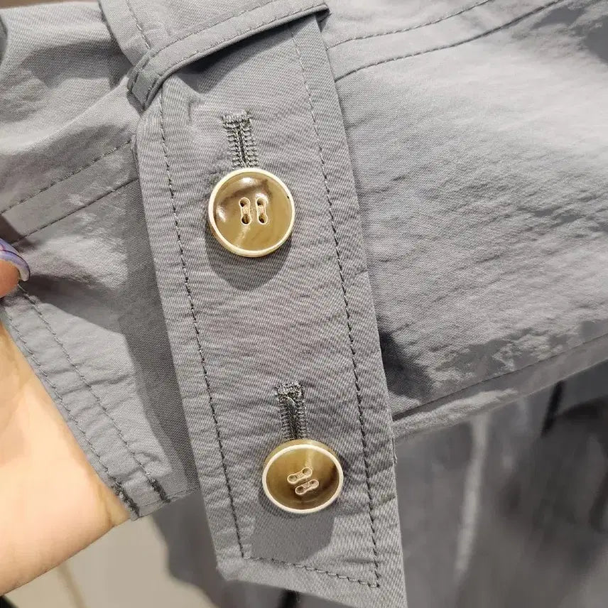 [BUNJANG] KUHO Gray Trench Coat / KUHO 그레이 트렌치코트