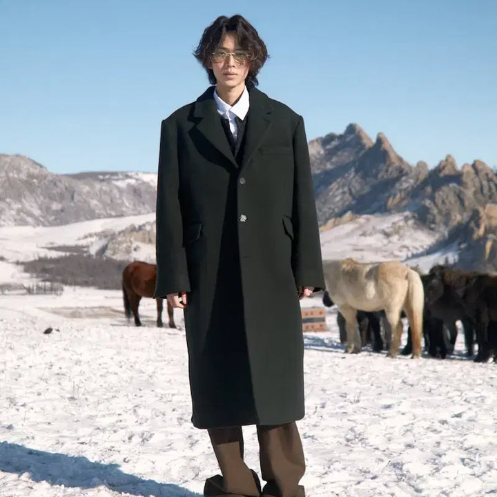 [BUNJANG] STU Single Coat Dark Green / STU 싱글 코트 다크 그린