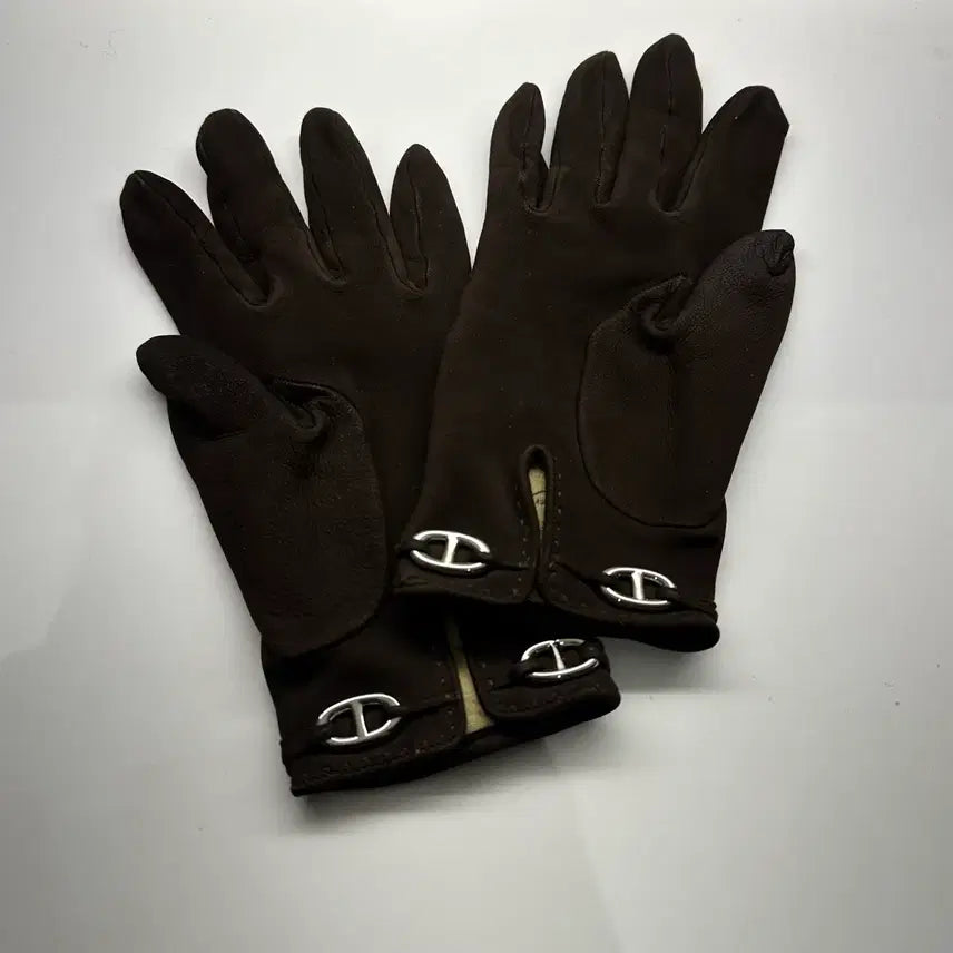 [BUNJANG] Hermes Chained'Ancre De Skin Suede Gloves / 정품) 에르메스 샹달 디어스킨 스웨이드 글러브