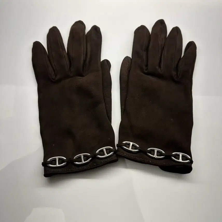 [BUNJANG] Hermes Chained'Ancre De Skin Suede Gloves / 정품) 에르메스 샹달 디어스킨 스웨이드 글러브