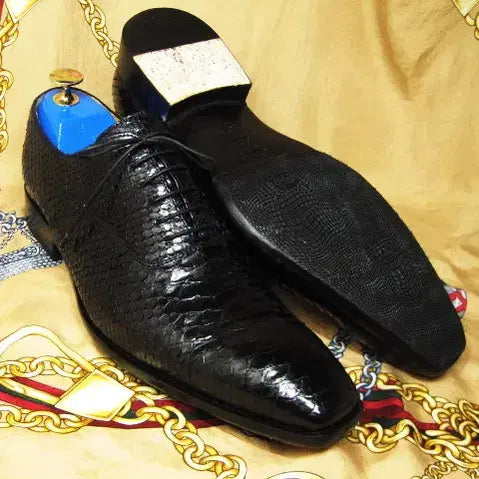 [BUNJANG] Bespoke Oxford Shoes / 이태리명품 에바노 블랙 스네이크 스킨 비스포크 옥스포드 275