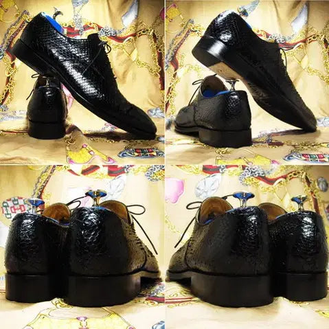 [BUNJANG] Bespoke Oxford Shoes / 이태리명품 에바노 블랙 스네이크 스킨 비스포크 옥스포드 275