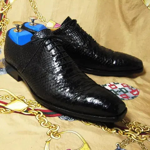 [BUNJANG] Bespoke Oxford Shoes / 이태리명품 에바노 블랙 스네이크 스킨 비스포크 옥스포드 275