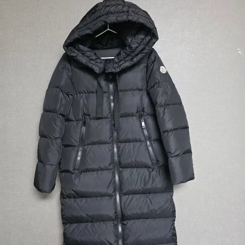 [BUNJANG] Moncler Long Black Hooded Down Padded Jacket / 몽클레어 블랙 롱패딩 후드패딩