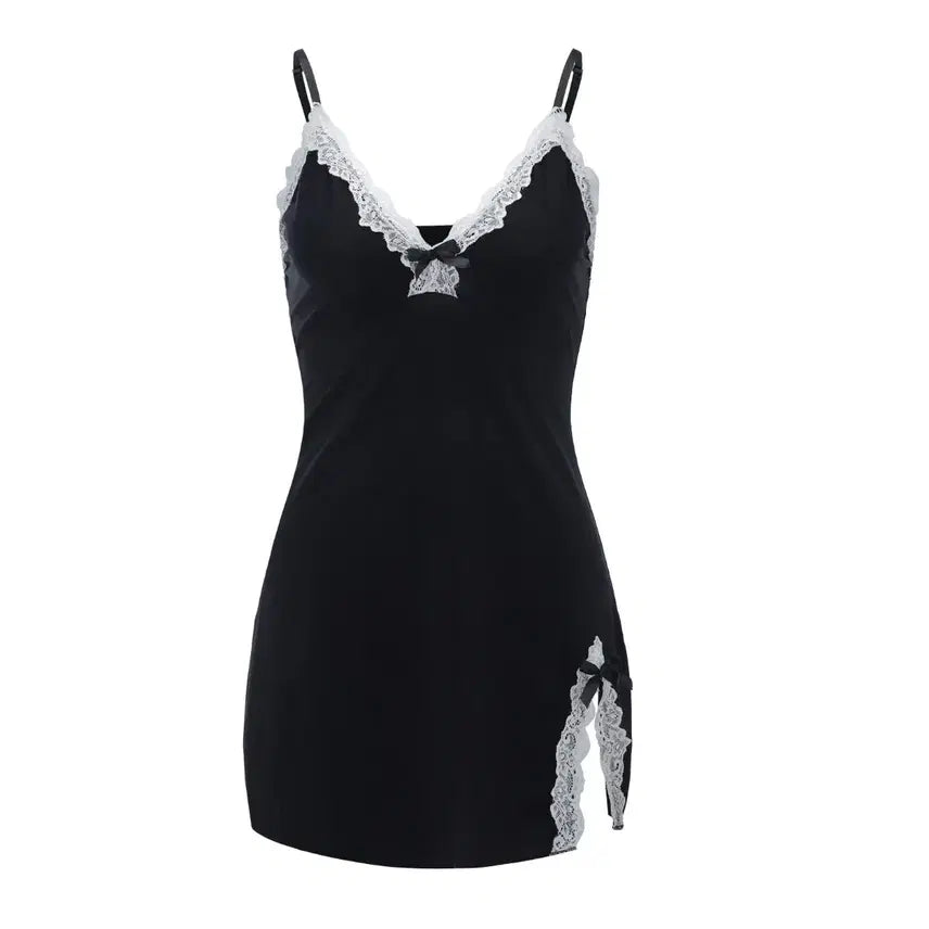 [BUNJANG] Lace Trim Mini Dress / [새상품/*바로발송*] 잠옷 레이스 트임 미니 원피스