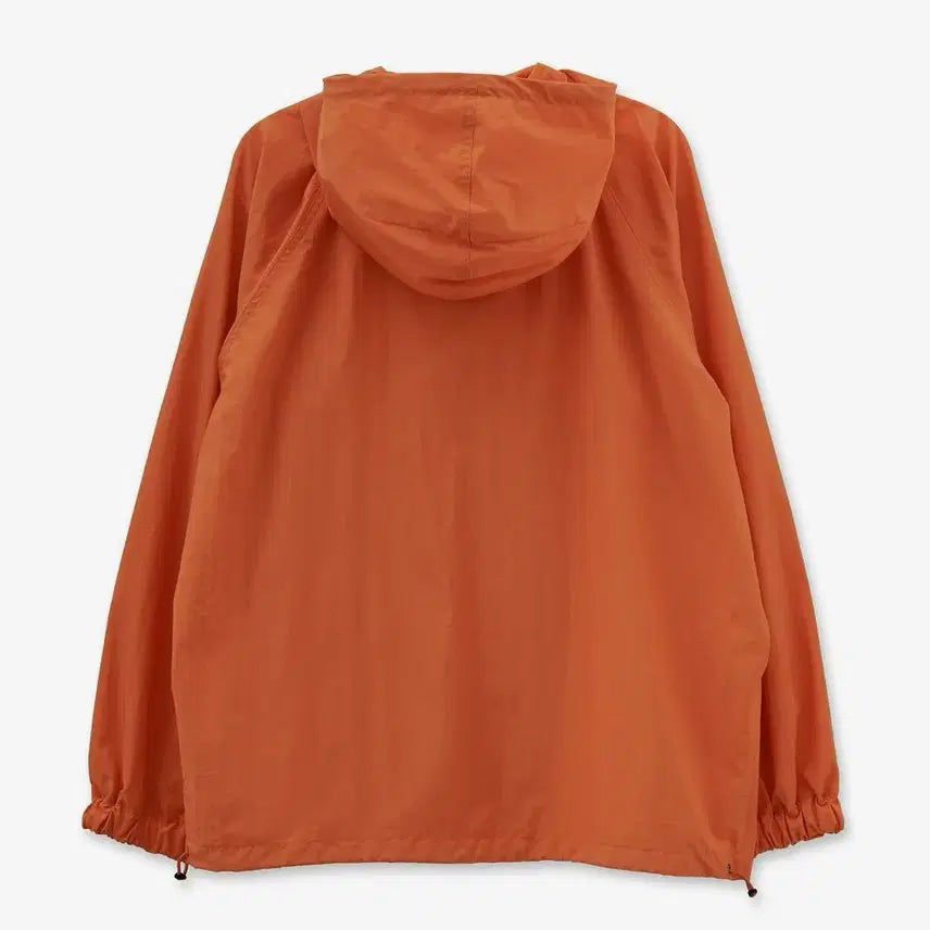 [BUNJANG] AURALEE Washed Nylon Weather Cotton Zip-Up Pullover Orange / [4] 오라리 워시드 나일론 웨더 코튼 집업 풀오버 오렌지