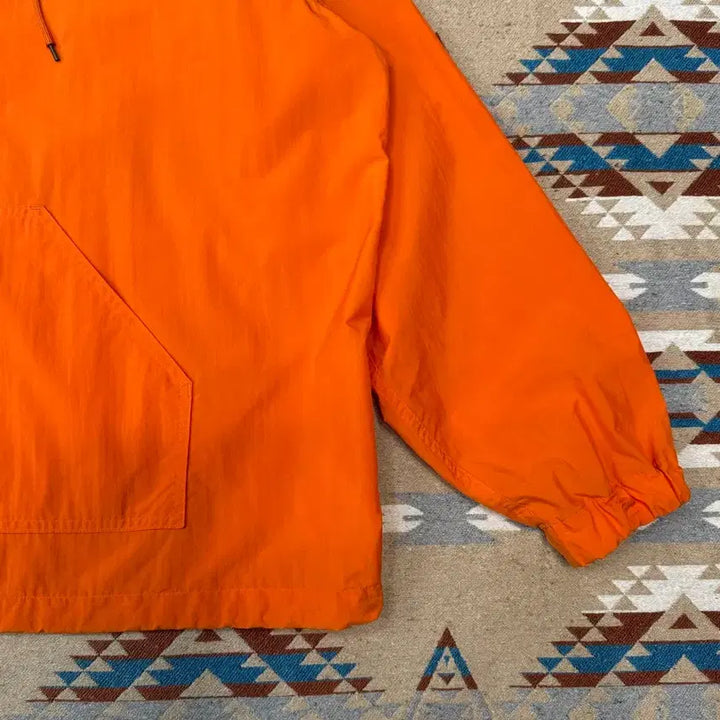 [BUNJANG] AURALEE Washed Nylon Weather Cotton Zip-Up Pullover Orange / [4] 오라리 워시드 나일론 웨더 코튼 집업 풀오버 오렌지