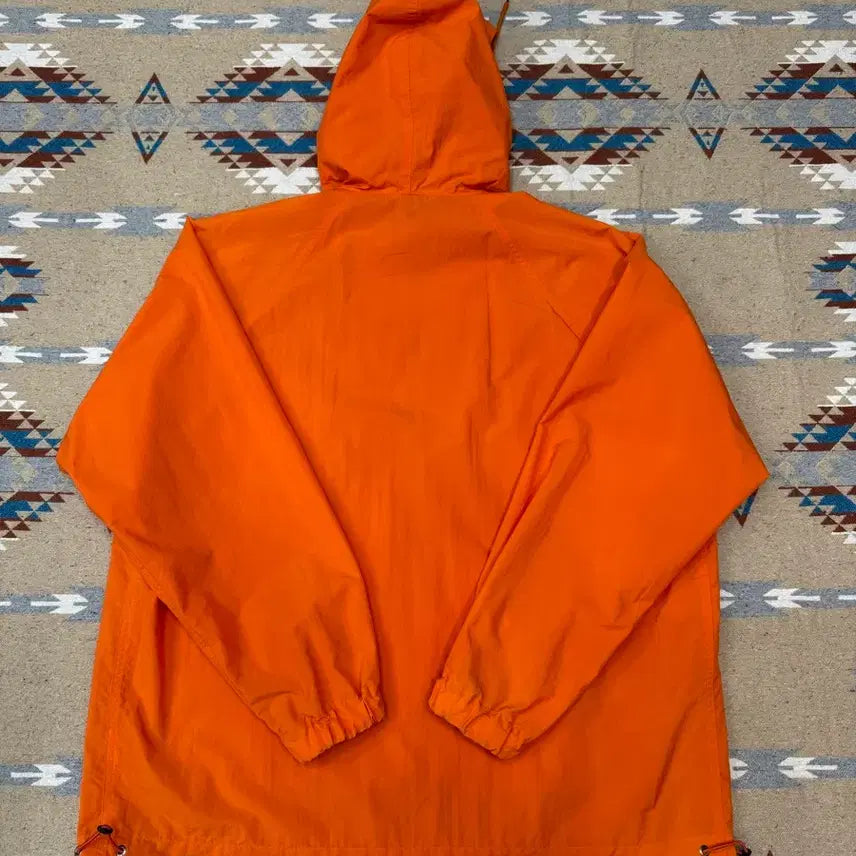 [BUNJANG] AURALEE Washed Nylon Weather Cotton Zip-Up Pullover Orange / [4] 오라리 워시드 나일론 웨더 코튼 집업 풀오버 오렌지