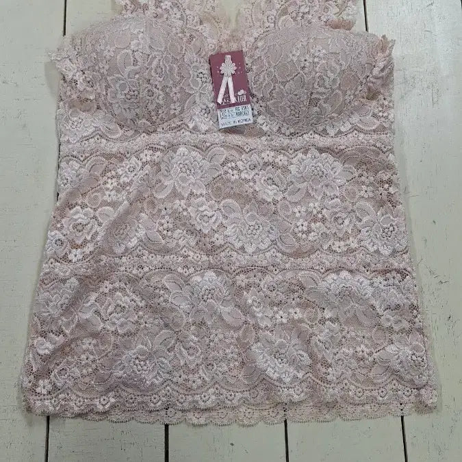 [BUNJANG] Sorosaet All Lace Bra Running Tank Top (Beige, XL) / 새상품 국산XL (런닝85) 올레이스 브라런닝 베이지 6561 소로사테