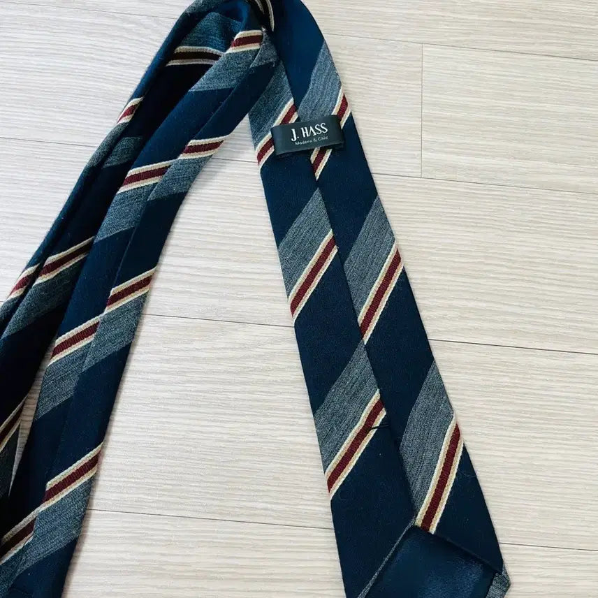 [BUNJANG] J.HASS Wool Blend Striped Necktie / 울혼방 스트라이프 넥타이